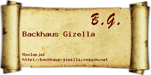 Backhaus Gizella névjegykártya