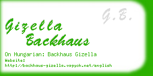 gizella backhaus business card